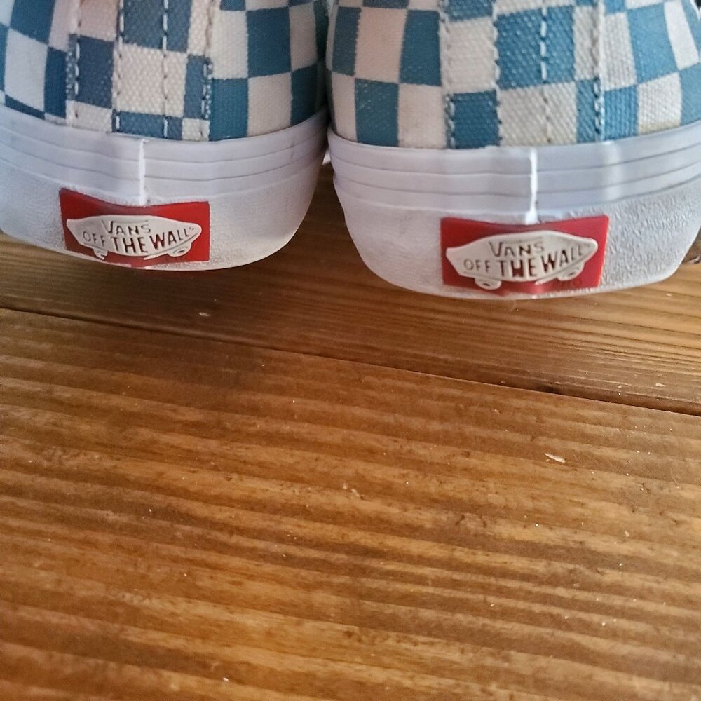 Vans Blue & White Checkerboard Canvas Lace-Up Sneakers Skateboard Mens Size 9.5 - Picture 12 of 15